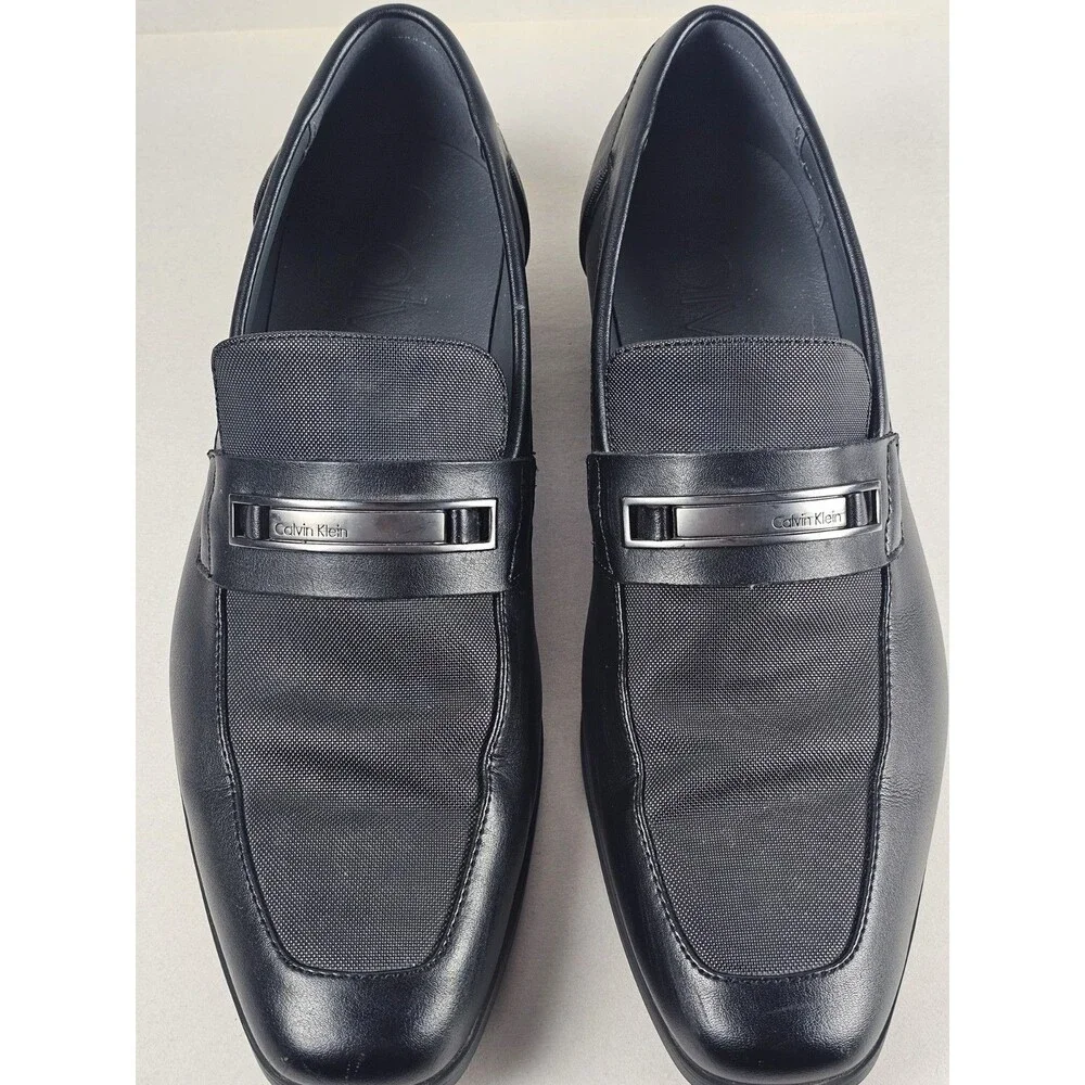 Calvin Klein Jameson Men's Black Loafers Size 10 Slip-On Dress Shoes